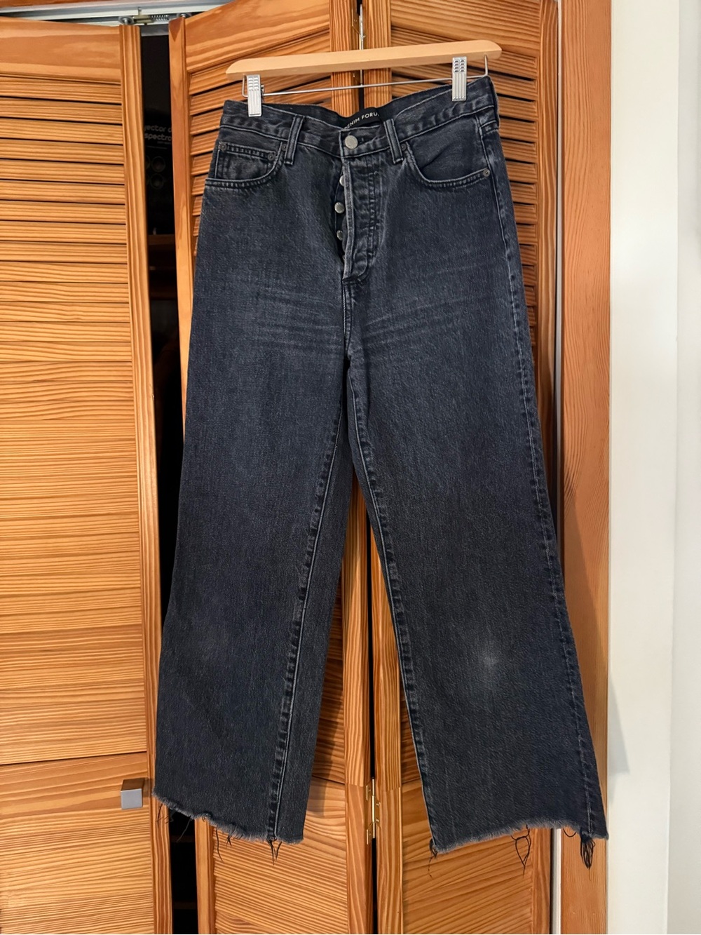 Denim Forum The Farrah High-Rise wide leg black Jeans